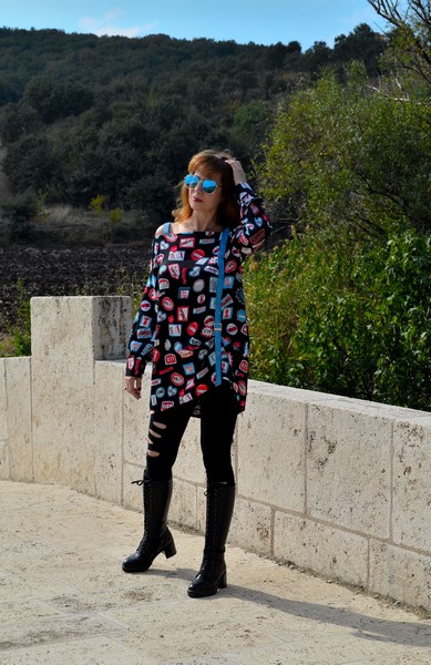 adhandmade-Grafiti Baskılı Tunik / Graffiti Print Tunic