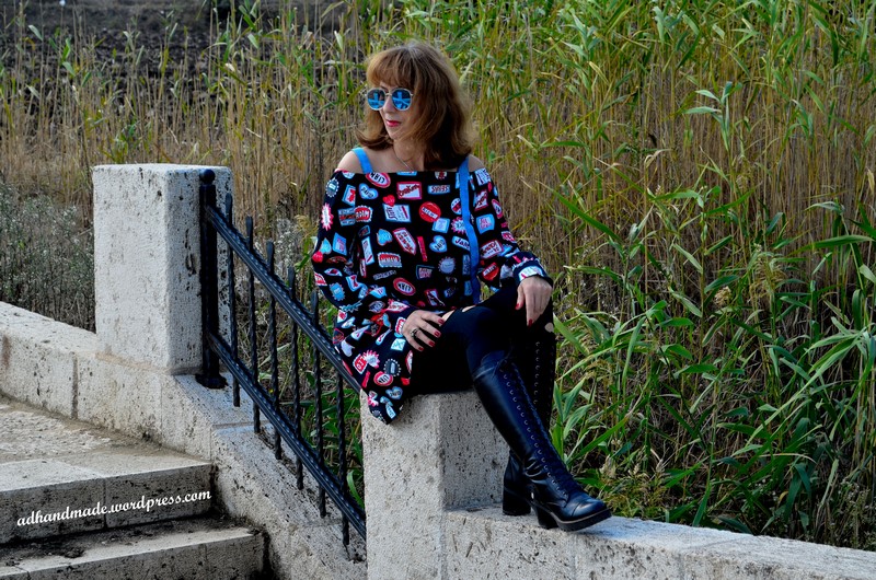 adhandmade-Grafiti Baskılı Tunik / Graffiti Print Tunic